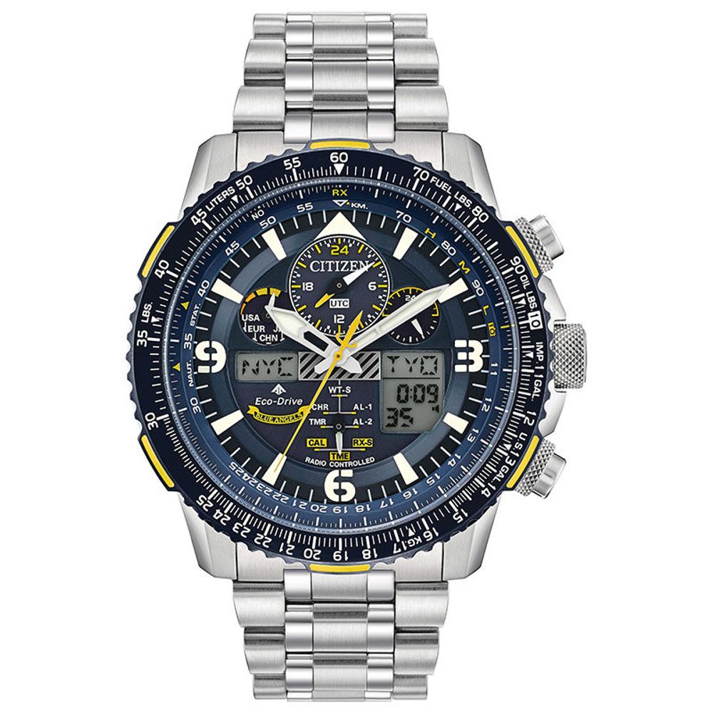 Men's Citizen Eco-Drive® Promaster Blue Angels Skyhawk A-T Chronograph Watch with Blue Dial (Model: JY8078-52L)|Peoples Jewellers