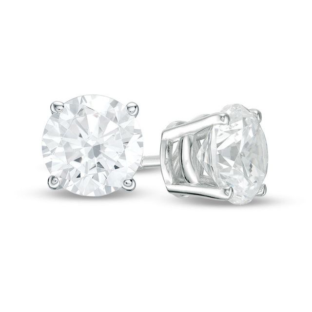 1.87 CT. T.W. Certified Diamond Solitaire Stud Earrings in 14K White Gold (J/I3)|Peoples Jewellers