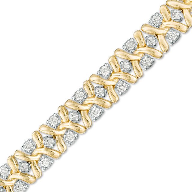 2.00 CT. T.W. Diamond "S" Wave Bracelet in 10K Gold - 7.25"