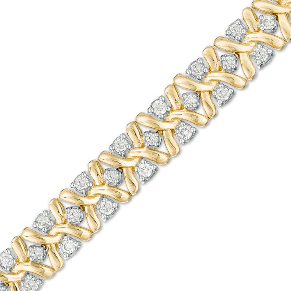 2.00 CT. T.W. Diamond "S" Wave Bracelet in 10K Gold - 7.25"|Peoples Jewellers