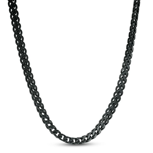 Men's 3.0mm Franco Snake Chain Necklace in Stainless Steel with Black IP - 24"|Peoples Jewellers