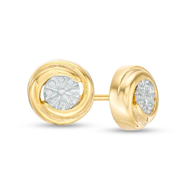 0.05 CT. T.W. Composite Diamond Stud Earrings in 10K Gold|Peoples Jewellers