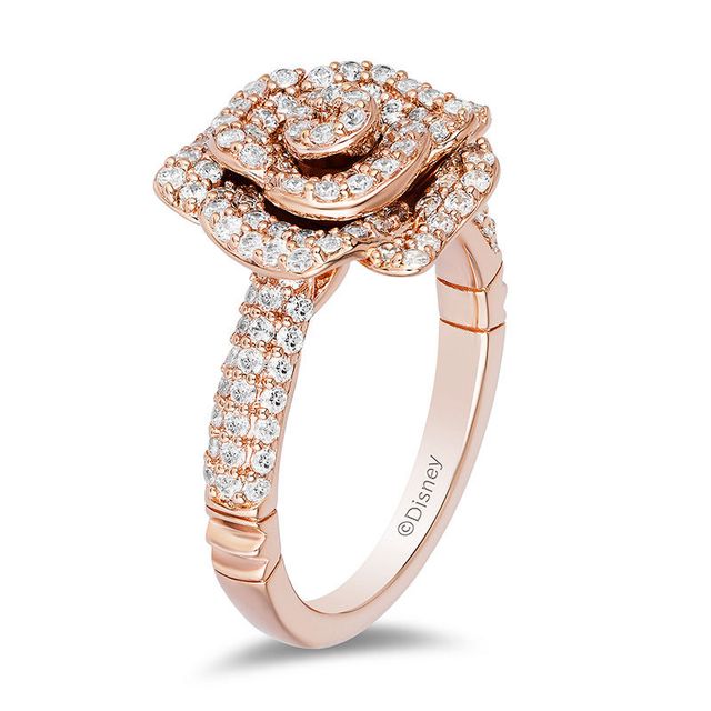 Enchanted Disney Belle 1.01 CT. T.W. Diamond Rose Ring in 10K Rose Gold|Peoples Jewellers