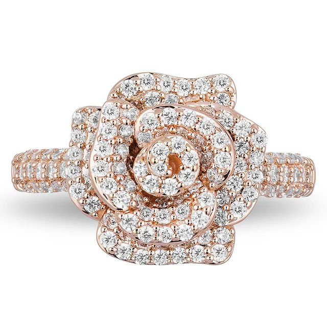 Enchanted Disney Belle 1.01 CT. T.W. Diamond Rose Ring in 10K Rose Gold