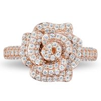 Enchanted Disney Belle 1.01 CT. T.W. Diamond Rose Ring in 10K Rose Gold|Peoples Jewellers
