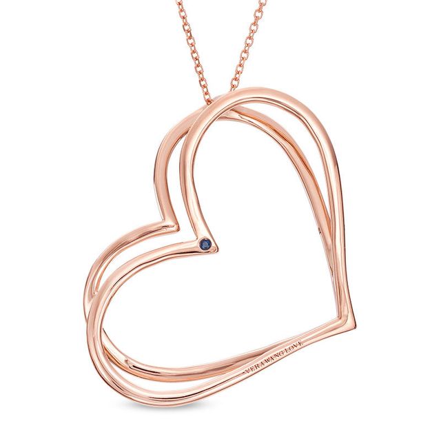 The Kindred Heart from Vera Wang Love Collection Tilted Pendant in 10K Rose Gold - 19"|Peoples Jewellers