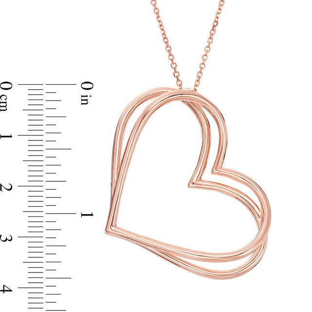 The Kindred Heart from Vera Wang Love Collection Tilted Pendant in 10K Rose Gold - 19"|Peoples Jewellers