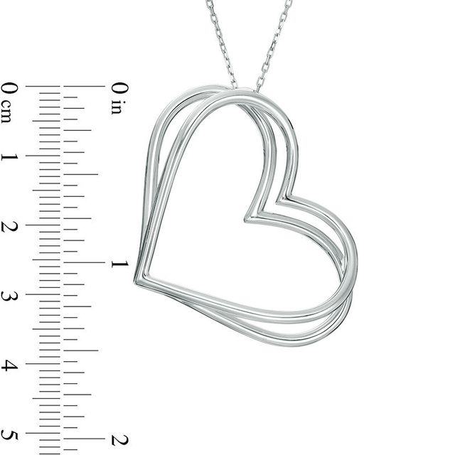 The Kindred Heart from Vera Wang Love Collection Tilted Pendant in Sterling Silver - 19"|Peoples Jewellers