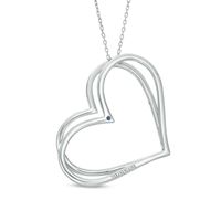 The Kindred Heart from Vera Wang Love Collection 0.45 CT. T.W. Diamond Tilted Pendant in 10K White Gold - 19"|Peoples Jewellers