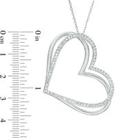 The Kindred Heart from Vera Wang Love Collection 0.45 CT. T.W. Diamond Tilted Pendant in 10K White Gold - 19"|Peoples Jewellers