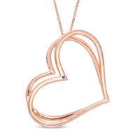 The Kindred Heart from Vera Wang Love Collection 0.45 CT. T.W. Diamond Tilted Pendant in 10K Rose Gold - 19"|Peoples Jewellers