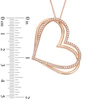 The Kindred Heart from Vera Wang Love Collection 0.45 CT. T.W. Diamond Tilted Pendant in 10K Rose Gold - 19"|Peoples Jewellers