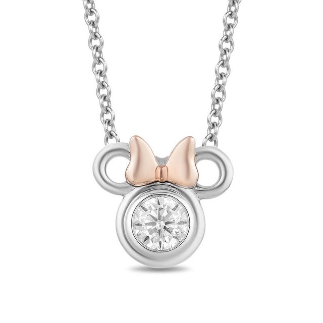 Disney Unwritten Mickey Mouse Necklace in Silver Plate - Macy's