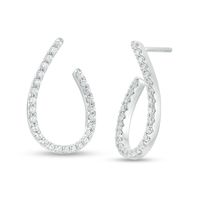 0.50 CT. T.W. Diamond Teardrop Loop Earrings in 10K White Gold|Peoples Jewellers
