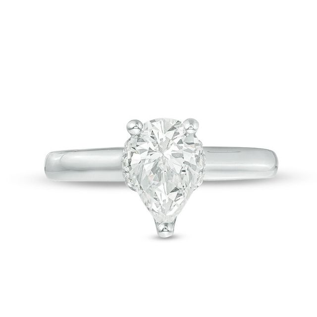 Vera Wang Love Collection 1.12 CT. T.W. Pear-Shaped Diamond Collar Engagement Ring in 14K White Gold