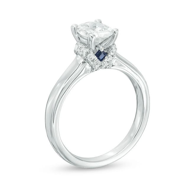 Vera Wang Love Collection 1.12 CT. T.W. Oval Diamond Collar Engagement Ring in 14K White Gold|Peoples Jewellers