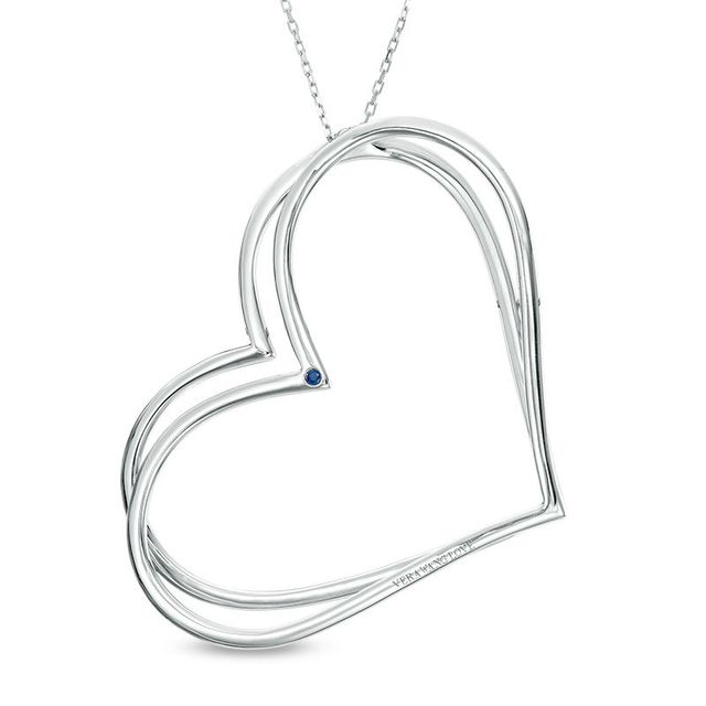 The Kindred Heart from Vera Wang Love Collection 0.58 CT. T.W. Diamond Tilted Pendant in Sterling Silver - 19"|Peoples Jewellers