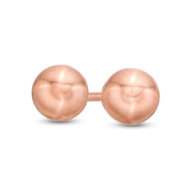6.0mm Ball Stud Earrings in 14K Rose Gold|Peoples Jewellers