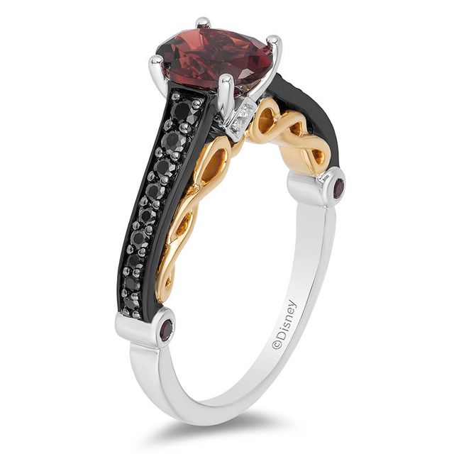 Enchanted Disney Villains Evil Queen Oval Garnet and 0.23 CT. T.W. Diamond Ring in Two-Tone Sterling Silver and 10K Gold|Peoples Jewellers