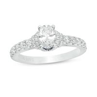 Vera Wang Love Collection 0.95 CT. T.W. Oval Diamond Collar Engagement Ring in 14K White Gold|Peoples Jewellers