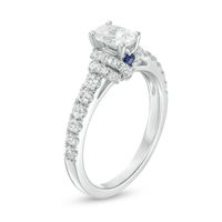 Vera Wang Love Collection 0.95 CT. T.W. Oval Diamond Collar Engagement Ring in 14K White Gold|Peoples Jewellers