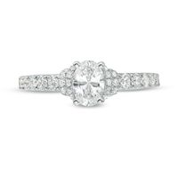 Vera Wang Love Collection 0.95 CT. T.W. Oval Diamond Collar Engagement Ring in 14K White Gold|Peoples Jewellers