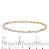 0.62 CT. T.W. Composite Diamond Twist Link Bracelet in 10K Gold - 7.25"|Peoples Jewellers