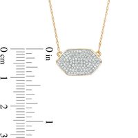 0.24 CT. T.W. Diamond Elongated Hexagon Necklace in 10K Gold - 19.5"|Peoples Jewellers