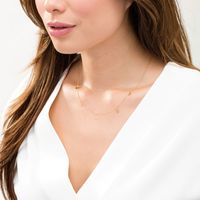 Rose Cut-Out Station Necklace in 14K Gold|Peoples Jewellers