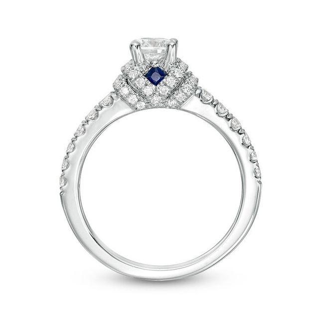 Vera Wang Love Collection 0.95 CT. T.W. Diamond Collar Engagement Ring in 14K White Gold|Peoples Jewellers