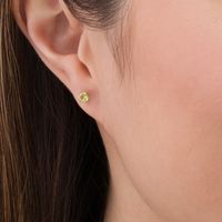 4.0mm Peridot Solitaire Stud Earrings in 14K Gold|Peoples Jewellers