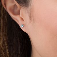 4.0mm Blue Topaz Solitaire Stud Earrings in 14K Gold|Peoples Jewellers