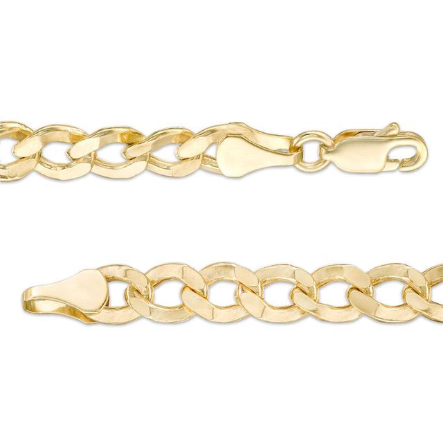 Men's 5.7mm Cuban Curb Chain Necklace in Hollow 10K Gold - 26"|Peoples Jewellers