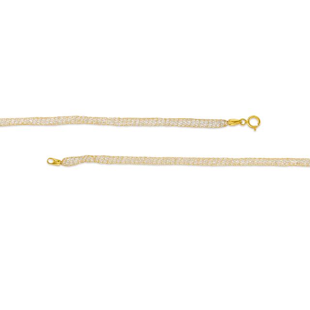 Italian Gold Cubic Zirconia Mesh Chain Necklace in 14K Gold|Peoples Jewellers