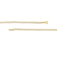 Italian Gold Cubic Zirconia Mesh Chain Necklace in 14K Gold|Peoples Jewellers