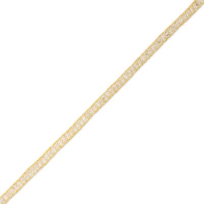 Italian Gold Cubic Zirconia Mesh Chain Bracelet in 14K Gold - 7.5"|Peoples Jewellers