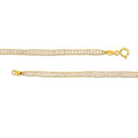 Italian Gold Cubic Zirconia Mesh Chain Bracelet in 14K Gold - 7.5"|Peoples Jewellers