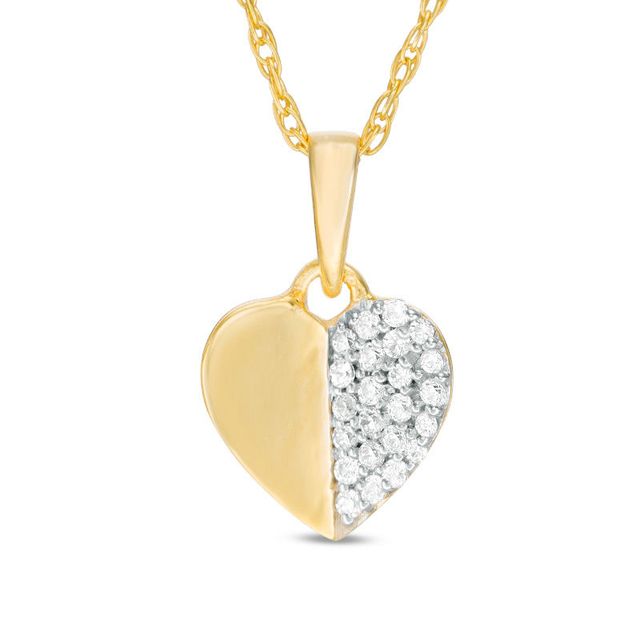 0.10 CT. T.W. Diamond Heart Pendant in 10K Gold|Peoples Jewellers