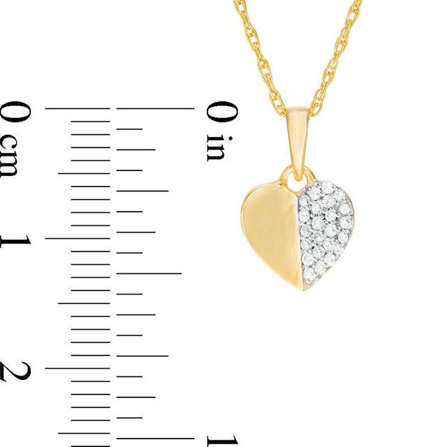 0.10 CT. T.W. Diamond Heart Pendant in 10K Gold