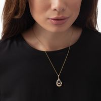 0.20 CT. T.W. Diamond Double Teardrop Pendant in 10K Gold|Peoples Jewellers