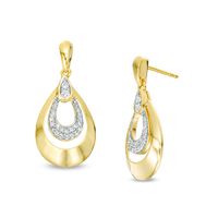 0.20 CT. T.W. Diamond Double Teardrop Earrings in 10K Gold|Peoples Jewellers
