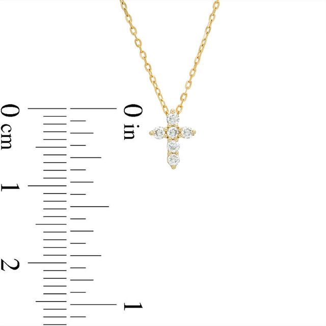 0.10 CT. T.W. Diamond Mini Cross Pendant in 10K Gold