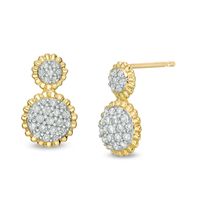 0.23 CT. T.W. Diamond Sunflower Drop Earrings in 10K Gold