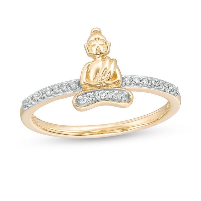 0.09 CT. T.W. Diamond Buddha Ring in 10K Gold|Peoples Jewellers