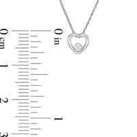 Diamond Accent Solitaire Heart Pendant and Stud Earrings Set in Sterling Silver|Peoples Jewellers