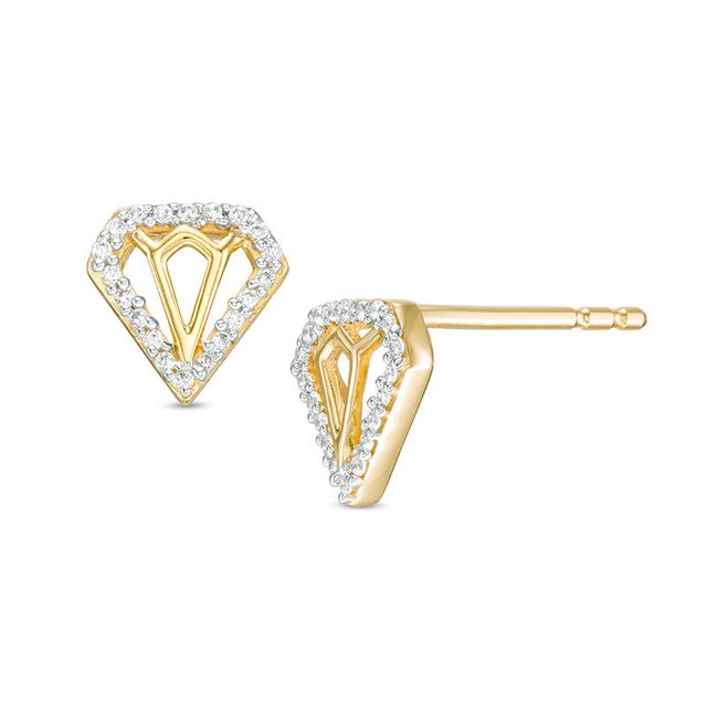 0.07 CT. T.W. Diamond Geometric Diamond-Shaped Stud Earrings in 10K Gold|Peoples Jewellers