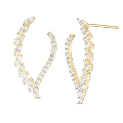 0.50 CT. T.W. Diamond Marquise Open Drop Earrings in 10K Gold|Peoples Jewellers