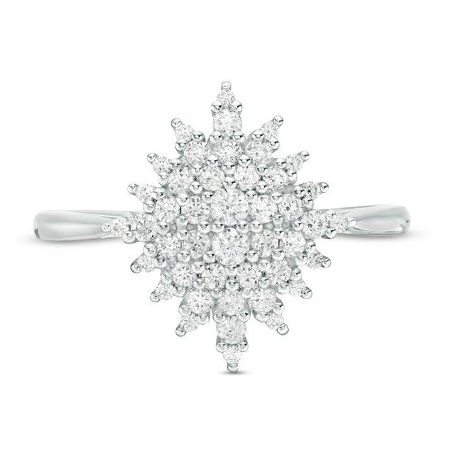 Peoples 100-Year Anniversary 0.50 CT. T.W. Diamond Snowflake Ring in 10K White Gold|Peoples Jewellers