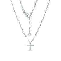 0.04 CT. T.W. Diamond Cross Necklace in Sterling Silver - 20"|Peoples Jewellers