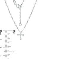 0.04 CT. T.W. Diamond Cross Necklace in Sterling Silver - 20"|Peoples Jewellers